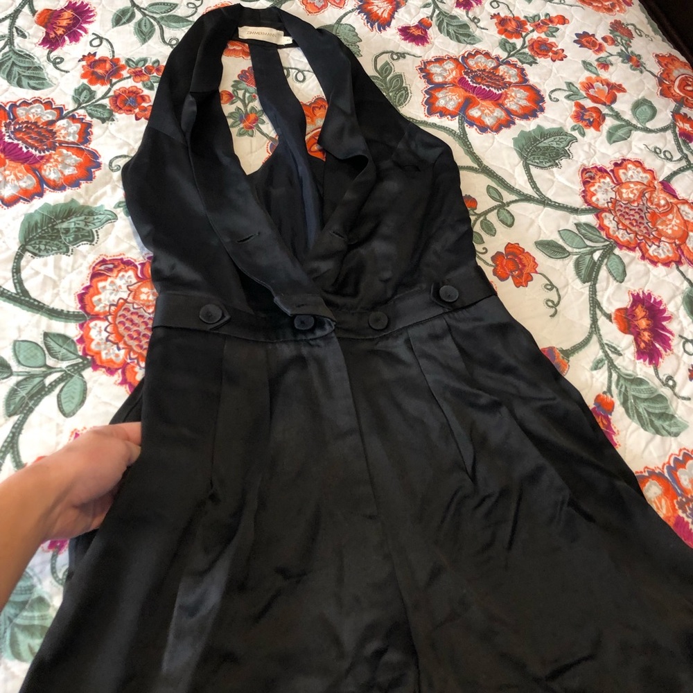 Zimmermann AUTH Black Seer Drape Tuxedo Jumpsuit sz 0 - Picture 5 of 16
